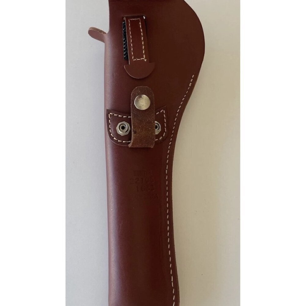 Vintage Hunter Brown Leather Holster Button 22105 1633 Revolver Made in USA